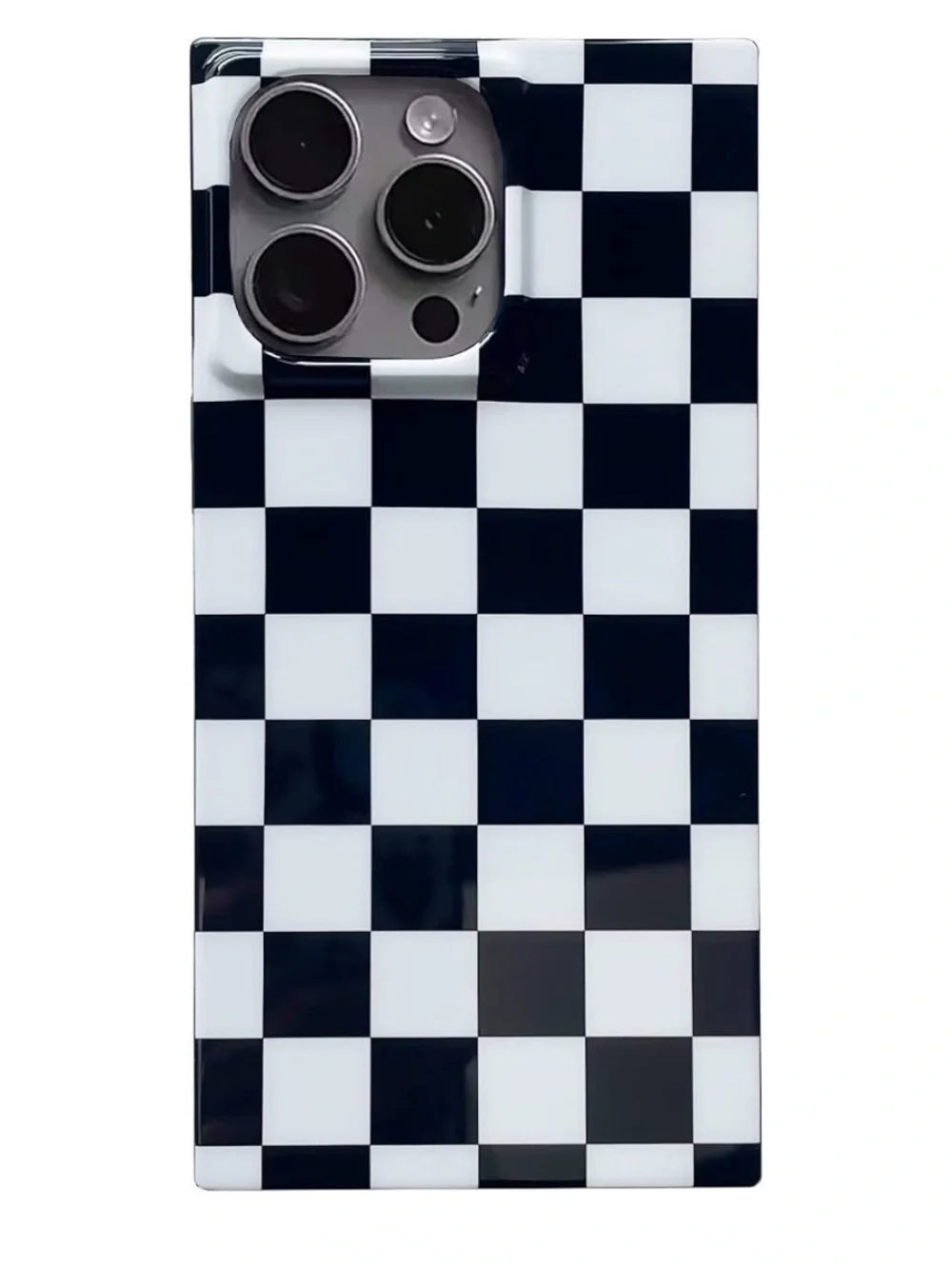 iPhone 13 Pro Max Checkerboard Slim Phone Case - Black & White